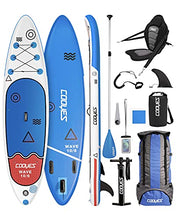 Load image into Gallery viewer, Cooyes Premium Inflatable Stand Up Paddle Board (6 inches Thick) with SUP Accessories &amp; Backpack, Dry Bag, Adjustable Kayak Seat, Large Fin, Leash, Paddle and Pump, Standing Boat for Youth &amp; Adult
