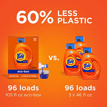 Load image into Gallery viewer, Tide Laundry Detergent Liquid Soap Eco-Box, Ultra Concentrated High Efficiency (HE), Original Scent, 96 Loads
