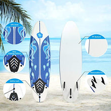 Load image into Gallery viewer, GYMAX Surfboard, 6' Body Board with Removable Fins &amp; Protective Leash, Non-Slip Surfing Board for Surfing, Fishing Water Yoga
