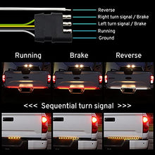 Load image into Gallery viewer, Syneticusa 60" Arrow LED Tailgate Light Bar Sequential Amber Turn Signal - Solid Beam - Weatherproof No Drill Install - Full Function Reverse Brake Running
