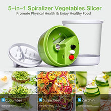 Load image into Gallery viewer, Upgraded 5 in1 Handheld Spiralizer Vegetable Slicer, Heavy Duty Veggie Spiral Cutter with Container, Carrot,Cucumber, Zucchini,Onion Spaghetti Maker
