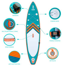 Load image into Gallery viewer, Tuxedo Sailor Inflatable 11'×30"×6" Ultra-Light SUP for All Skill Levels Everything Included with Stand Up Paddle Board, Adj Paddle, Pump, ISUP Travel Backpack, Leash 10L Waterproof Bag,Shoulder Strap
