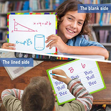 Load image into Gallery viewer, Lined Magnetic Dry Erase Board for Kids with 6 Markers, Premium Double-Sided Dry Erase Lapboard for Learning Writing and Drawing – Stick to Fridge – 9 X 12 Inch Small White Board for Kids with Eraser
