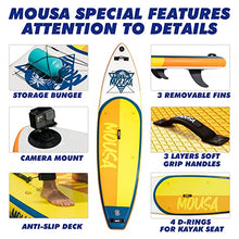 Load image into Gallery viewer, Mousa Inflatable Paddle Board, 10'8'' 33'' 6'' SUP, Camera Mount, 3-Fin Floating Paddleboard Non Slip Deck, Waterproof Phone Bag, Backpack Yoga ISUP, Fast Inflation Pump, Light Oar

