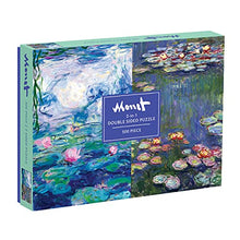 Load image into Gallery viewer, Galison Monet 500 Piece Double Sided Jigsaw Puzzle for Adults and Families, Classic Art Puzzle with Art from Monet on Both Sides, Multicolor (735358133)
