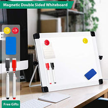 Load image into Gallery viewer, ARCOBIS 14” x 11” Dry Erase White Board Easel，Portable Magnetic Double-Sided White Board with Stand for Students Classroom Home Office
