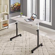 Load image into Gallery viewer, Mr IRONSTONE Height Adjustable Desk 45.7" Mobile Computer Desk Home &amp; Office Utility Table with Rolling Wheels（Non-Automatic Adjustment） (Spatter Gray)
