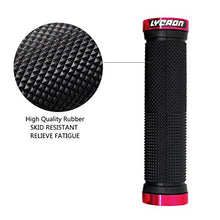 Load image into Gallery viewer, LYCAON Bike Handlebar Grips, Non-Slip-Rubber Adjustable Bicycle Handle Grip with Aluminum Lock, Bike Grips for Mountain Road Foldable Bike MTB BMX with End Caps (Red, General End Caps)
