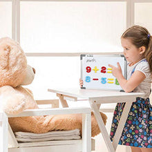 Load image into Gallery viewer, Small Dry Erase White Board – Mini Magnetic Desktop Foldable Whiteboard Easel for Kids Education with Three Pens, Two Magnets – TSJ OFFICE
