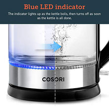 Load image into Gallery viewer, COSORI Glass Boiler Hot Water &amp; Tea Heater with LED Indicator Light 100% Stainless Steel Inner Lid &amp; Bottom, Auto Shut-Off &amp; Boil-Dry Protection, 1.7L, Black
