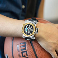 Load image into Gallery viewer, SIBOSUN Sport Watch Digital Wrist Large Face Waterproof Military LED Stopwatch SIBOSUN Men Japanese Quartz Alarm Date Gold
