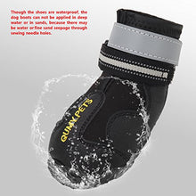 Load image into Gallery viewer, QUMY Dog Boots Waterproof Shoes for Large Dogs with Reflective Straps Rugged Anti-Slip Sole Black 4PCS / Set (Size 7: 2.8''x3.2(W*L) for 63-75 lbs, Black)
