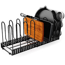 Load image into Gallery viewer, GeekDigg pan organization and storage, adjustable height and position pot rack organizer for cabinet
