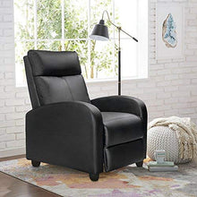 Load image into Gallery viewer, Homall Recliner Chair Padded Seat Massage PU Leather for Living Room Single Sofa Recliner Modern Recliner Seat Club Chair Home Theater Seating (Black)
