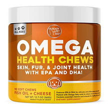Load image into Gallery viewer, Ready Pet Go! Omega 3 for Dogs | Fish Oil for Dog Shedding, Skin Allergy, Itch Relief, Mange and Hot Spots Treatment | EPA &amp; DHA | Natural Joint Supplement for Dogs, Heart and Brain Health | 90 Chews

