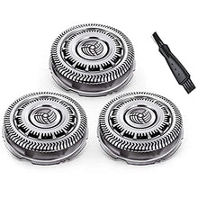 Load image into Gallery viewer, SH90 Replacement Heads for Philips Norelco Shaver 9000 Series, S8950,SW9700,SW6700,9000 Shaver Replacement Blades Sh90/70 Electric Razor Replace for Men,3 Pack &amp; a Brush
