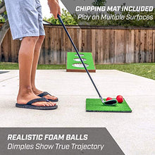 Load image into Gallery viewer, GoSports BattleChip PRO Golf Cornhole Game - Includes 4' x 2' Chipping Target, 16 Foam Balls, Hitting Mat, and Scorecard
