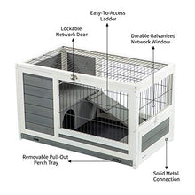 Load image into Gallery viewer, U-MAX Rabbit Hutch Pet House for Small Animals Puniea Pig House Rabbit Cage with Hideout for Rest Bunny House Indoor &amp; Outdoor No Leak Trays &amp; Ladder (35.4 inches)
