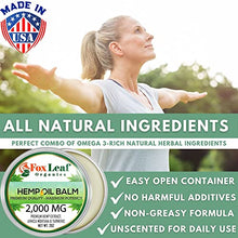 Load image into Gallery viewer, Foxleaf Organics Hemp Oil Balm w/Arnica &amp; Turmeric | 2,000 MG | Unscented | All Natural Formula | Made in USA – 2oz
