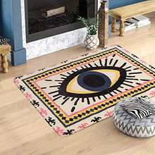 Load image into Gallery viewer, HAOCOO Evil Eye Area Rugs 2’x3’ Non-Slip Tribal Style Small Throw Rugs Super Soft Velvet Creative Accent Distressed Floor Carpet for Door Mat Entryway Bedroom Decor
