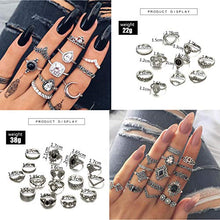 Load image into Gallery viewer, CASSIECA 99-109 Pcs Knuckle Rings for Women Vintage Bohemian Stackable Rings Set Mid Finger Rings
