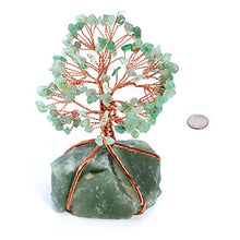 Load image into Gallery viewer, Top Plaza Chakra Healing Crystals Copper Money Tree Wrapped On Natural Green Aventurine Base Feng Shui Luck Figurine
