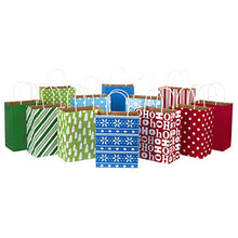 Load image into Gallery viewer, Hallmark Stiff Handle Gift Bag, Holiday Icons, 12 Pack Medium
