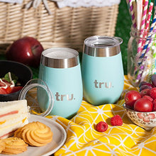 Load image into Gallery viewer, Outdoor Vacuum Insulated Wine Tumblers with Lids (Set of 2), Stainless Steel Glasses 12oz - Double Wall Stemless Metal Cup - Travel, Camping, Lightweight, Unbreakable
