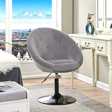 Load image into Gallery viewer, Duhome Velvet Accent Chairs, Lounge Chair Adjustable Modern Round Tufted Back Swivel Make-up Vanity Chair Light Grey
