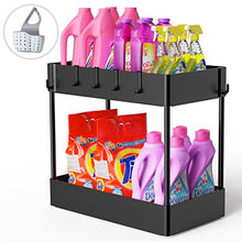 Load image into Gallery viewer, Under Sink Organizer, Under Sink Organizers and Storage Under Sink Shelf 2 Tier Under Sink Organizer Rack Under Sink Storage for Kitchen Bathroom Countertop And Cabinet,Bath Collection Baskets Black
