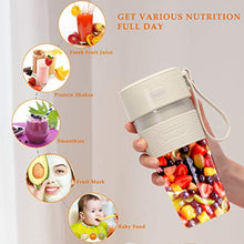 Load image into Gallery viewer, Portable Blender for Juice, Personal Size Blender Cup for Shakes and Smoothies Juicer Cup with USB Rechargeable Mini Blender 300ML 10oz Personal Blender for Home Travel Office Outdoor
