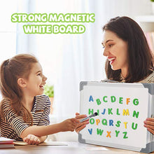 Load image into Gallery viewer, Magnetic Dry Erase White Board 16 inches x 12inches, Foldable Double Sided Portable Whiteboard, Includes Magnets &amp; Eraser, 4 Magnetic Dry Erase Pens, Multicolored
