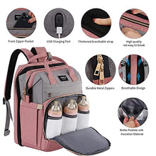 Load image into Gallery viewer, Xinsilu Baby Diaper Bag Backpack with Changing Station Dad Mom Travel Diaper Bag Large Diaper Bags Gifts for Baby Boy Girl,Pink-Gray

