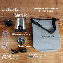 Load image into Gallery viewer, BlenderX CORDLESS HOME, PORTABLE &amp; TRAVEL Blender | Xtra Power, Xtra Blends, Xtra Convenience | Xperience the Difference | Cocktails, Smoothies, Shakes &amp; More | By ModernComfort
