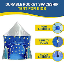 Load image into Gallery viewer, MZY Play Tent for Kids, Space Themed Pretend Play Tent - Space Play House - Spaceship Tent for Kids - Foldable Pop Up Star Play Tent Blue
