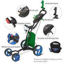 Load image into Gallery viewer, Janus Golf Push Cart, Golf cart for Golf Clubs, Golf Pull cart for Golf Bag, Golf Push carts 4 Wheel Folding, Golf Accessories for Men Women/Kids Practice and Game
