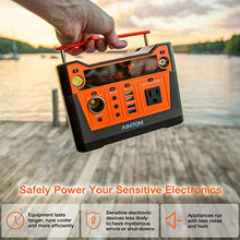 Load image into Gallery viewer, AIMTOM 300-Watt Portable Power Station - 280Wh Battery Powered Generator Alternative with 12V, 24V, AC and USB Outputs - Solar Rechargeable Lithium Backup Power - for Camping Outdoors RV Emergency
