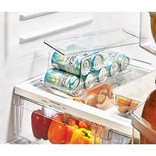 Load image into Gallery viewer, iDesign Plastic Beverage Fridge Organizer with Lid, Clear Plastic – 13.84” x 5.7” x 5.8” – Kitchen Storage Container with Versatile Design, Ideal for Pantry, Refrigerator or Cabinet Organization
