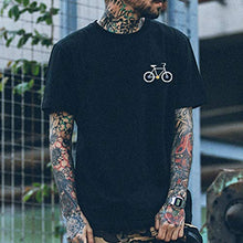 Load image into Gallery viewer, Men's New Summer T-Shirt Cartoon Bicycle Patterns Printed Tops Blouse Black
