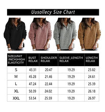Load image into Gallery viewer, Uusollecy Women Long Sleeve Zipper Sweater Pullover, Fleece Solid Crochet Outwear, Casual Loose Sweaters Tops Fall Winter for Women Black Small
