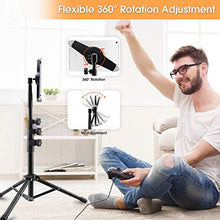 Load image into Gallery viewer, iPad Stand Tripod, Sunhop 57" Foldable Floor Bluetooth Control Mount Tablet Stand, 360 Rotating Height Adjustable for iPad Air, iPad Pro 9.7"/10.5"/11"/12.9" and More 9 to 14.5 Inch Tablets
