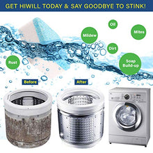 Load image into Gallery viewer, Hiwill Washing Machine Cleaner Effervescent Tablets, 32 Solid Deep Cleaning Tablet, Triple Decontamination Natural Biological Formula, for All Machines Including HE, No More Stinky Grimy Washer

