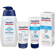 Load image into Gallery viewer, Aquaphor Baby Welcome Gift Set, Free WaterWipes and Bag Included, Healing Ointment, Wash &amp; Shampoo, 3 in 1 Diaper Rash Cream, 5 Piece
