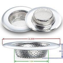 Load image into Gallery viewer, Fengbao 2PCS Kitchen Sink Strainer - Stainless Steel, Large Wide Rim 4.5" Diameter
