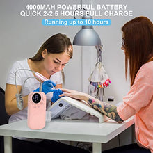 Load image into Gallery viewer, Rechargeable Nail Drill Electric Nail File, Professional 35000RPM Nail Drills for Acrylic Nails, Portable Electric E File for Gel Nails, Manicure Pedicure Polishing Shape Tools with 11Pcs Drill Bits
