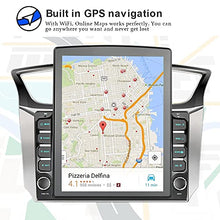 Load image into Gallery viewer, Android 9.0 Double Din GPS Navigation Car Stereo, 9.7'' Vertical Touch Screen 2.5D Tempered Glass Mirror Bluetooth Car Radio with Backup Camera
