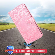 Load image into Gallery viewer, Phone Case for Samsung Galaxy J1 2016/Amp 2/Express 3/Luna Wallet Cases with Tempered Glass Screen Protector Leather Slim Flip Cover Card Holder Stand Accessories Glaxay Amp2 SM-J120A Women Rose Gold
