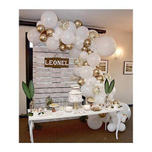 Load image into Gallery viewer, 50 Pieces Gold, White and Gold Confetti Balloons | PREFILLED 14 Inch Latex, Metallic, Confetti Balloons for Party, Decorations, Wedding &amp; Bridal (with Ribbon)
