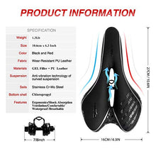 Load image into Gallery viewer, Comfortable Bike Seat Men Woman, Mountain Bicycle Saddle Padded Gel Comfort Road Exercise Bikes Cushion Waterproof Shock Absorbing Pain Relief Breathable - grey
