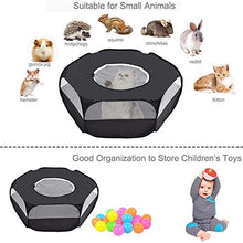 Load image into Gallery viewer, Motley Small Animal Playpen with Cover,Foldable Portable Pet Cage,Waterproof Breathable Transparent Indoor Outdoor Use Yard Fence Tent for Rabbit, Squirrel,Kitten,Puppy,Chinchilla and Hedgehog(Black)
